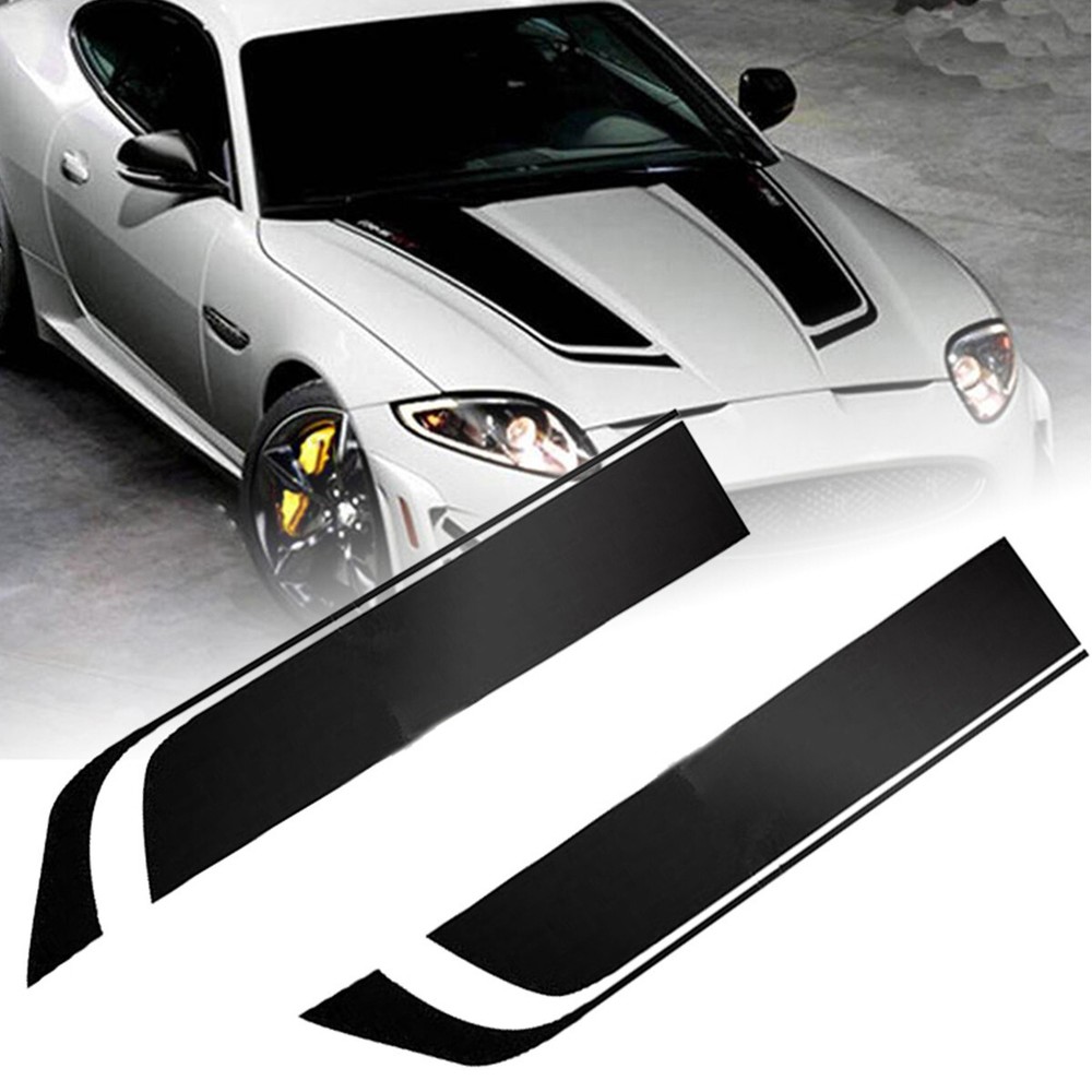 2pcs Stripes Graphics Stickers Hood Decal Racing Sports Decoration For Car SUV