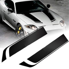 2pcs Stripes Graphics Stickers Hood Decal Racing Sports Decoration For Car SUV