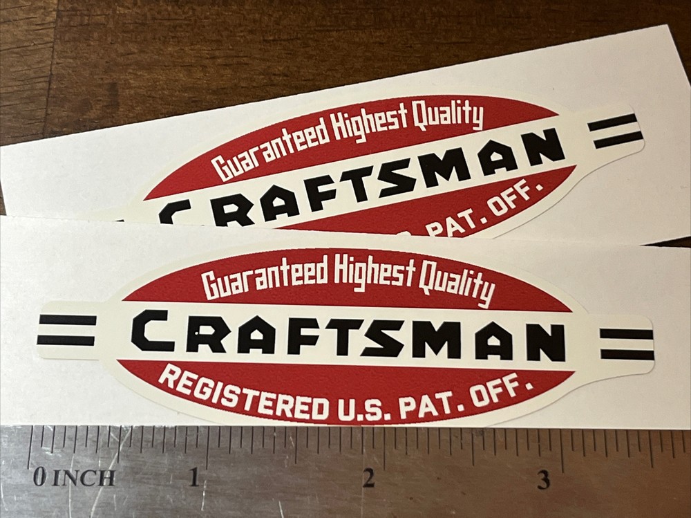 Craftsman Tools 109 lathe vintage style 3-5/8”Heritage decal 49’ Black 2 for 1