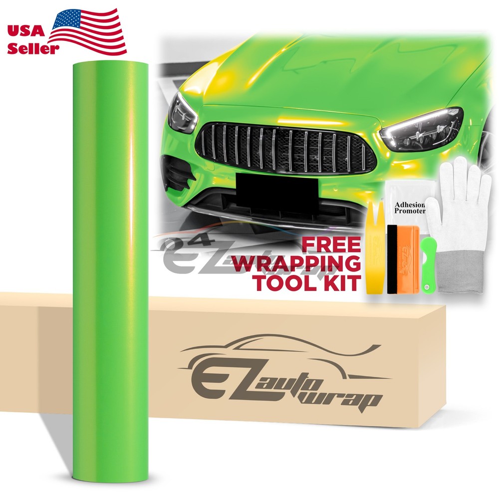 Coral Gloss Gold Green Metallic Sticker Decal Car Vinyl Wrap Sheet Film DIY