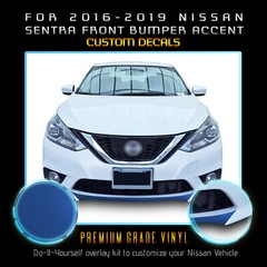 For 2016-2019 Nissan Sentra Front Bumper Lip Accent Overlay Satin Metallic Vinyl