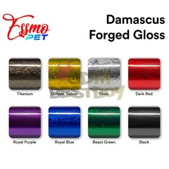PET Damascus Steel Forged Carbon Fiber Gloss Car Vinyl Wrap Decal Sticker Film