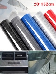 High Glossy 6D Carbon Fiber Vinyl Wrap Film Automobiles Car Sticker Decals US