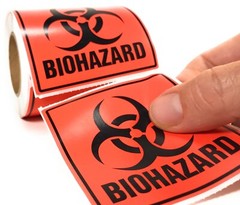 Biohazard 3″ x 3″ Perforated Stickers 250 Count Roll Warning Safety Label