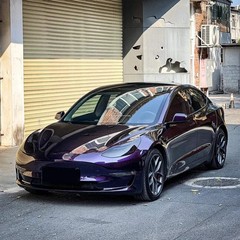 Metallic Midnight Purple Car Sticker Color Change Vinyl Film PET Bubble Free Wra