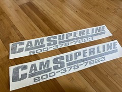 Cam Superline Trailer Replacement 22” Stickers (set Of 2) Older Design Black
