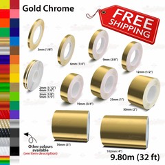 GOLD CHROME Roll PIN STRIPE Body PinStriping Trim Line TAPE Decal Vinyl Stickers