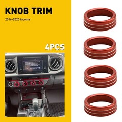 4/8Pcs For Toyota Tacoma Headlight 16-20 Aluminum Ring Knob Switch Cover Trim Re