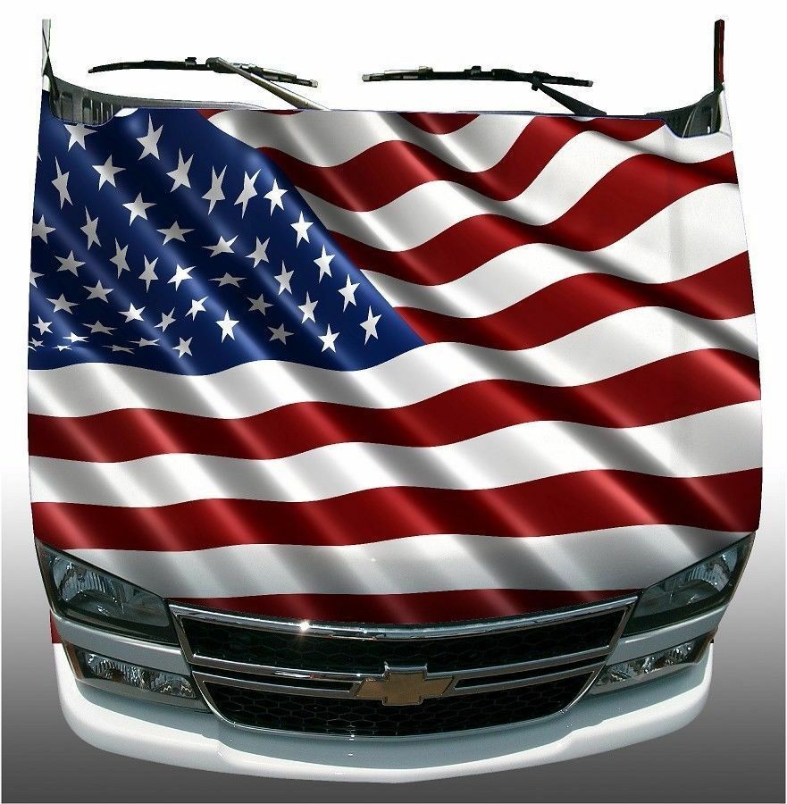 American flag Hood Wrap Sticker Vinyl Graphic Decal