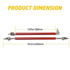 2/4x Universal Adjustable Front Bumper Lips Splitter Strut Rod Tie Support Bar A