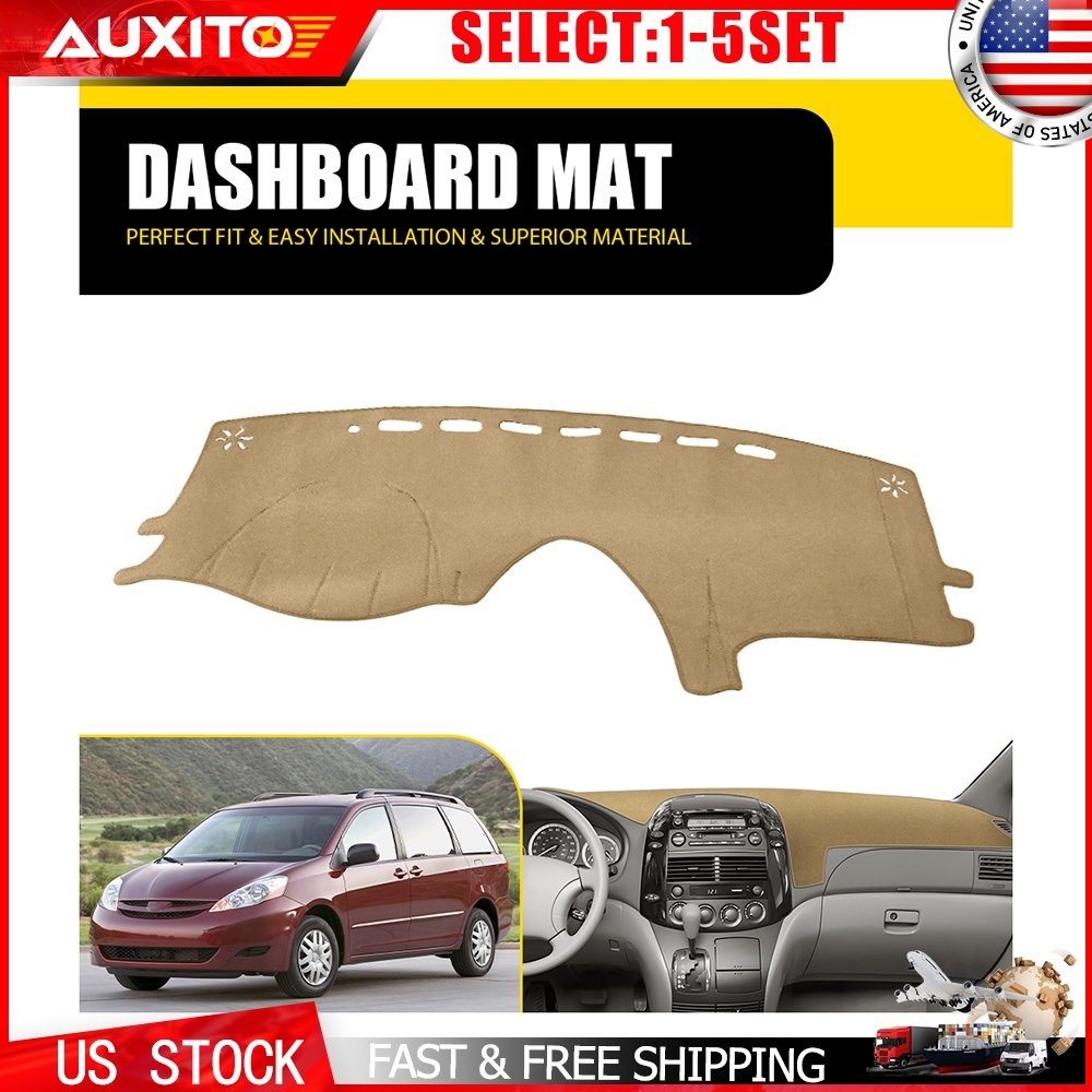 beige Dashboard Mat for Toyota Sienna 04-10 Dash Cover Pad Anti-Glare 1-5X
