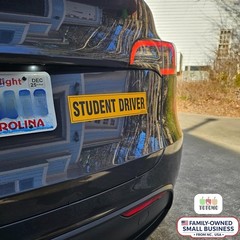 Reflective Student Driver Sign – 12″x3″ Magnetic Safety Bumper Sticker 2-Pack
