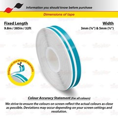 TEAL BLUE 9/16″ 15mm Twin Lines Roll PIN STRIPE Car TAPE Decal Vinyl Sticker