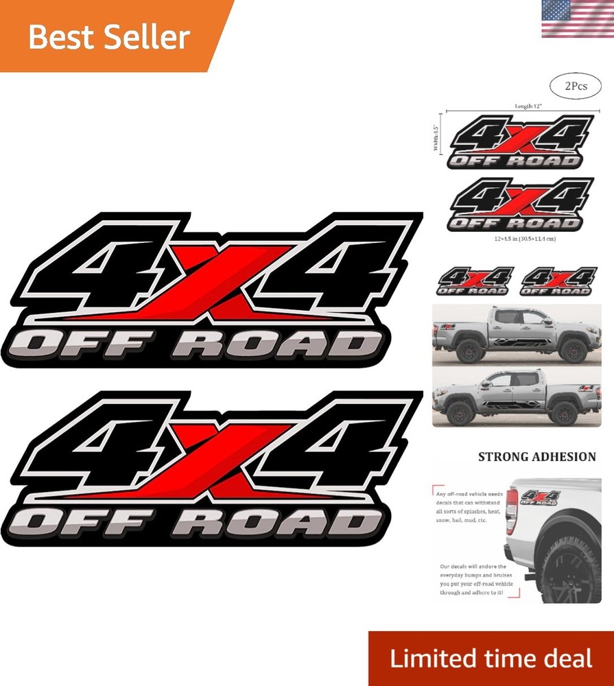 Enhanced Truck Style: 4X4 Offroad Vinyl Decals for F-150, Silverado & More