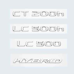 3D Chrome Glossy Black ABS Letters Number CT200h LC500 LC500h HYBRID Emblem
