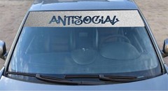 Antisocial Banner For Windshield – For Car, Truck, SUV – Waterproof Vinyl Vehicl