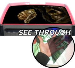 P364 Grim Reaper Cards Rear Window Tint Graphic Decal Wrap Back Pickup Graphics