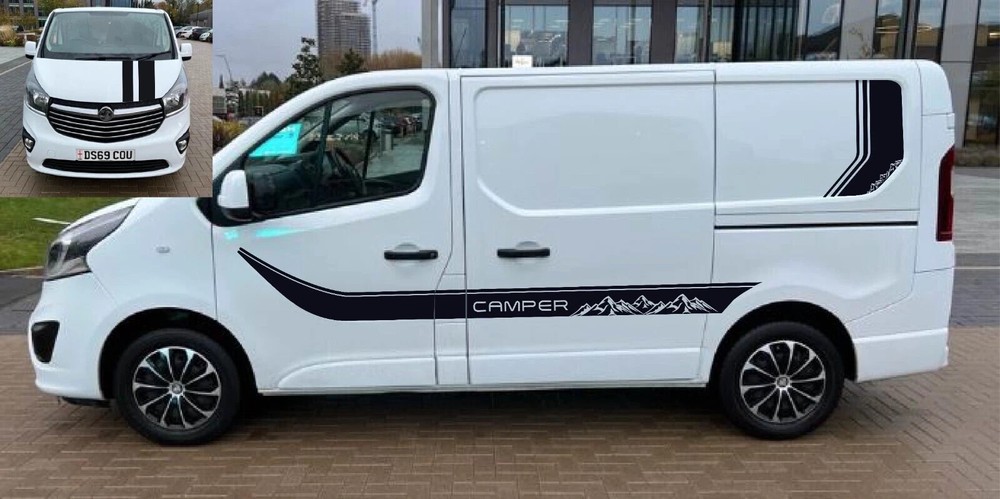 Fits Vivaro Graphics Mountain Edition Side Stripe Camper Decals Both