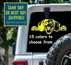8 Sizes Dachshund Face Car Window Decal Sticker Macbook Laptop Tablet iPad gift