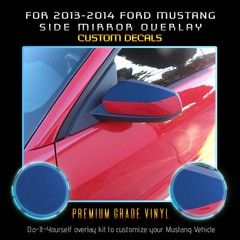 For 2013-2014 Mustang Side Mirror Graphic Decal Overlay – Satin Metallic Vinyl
