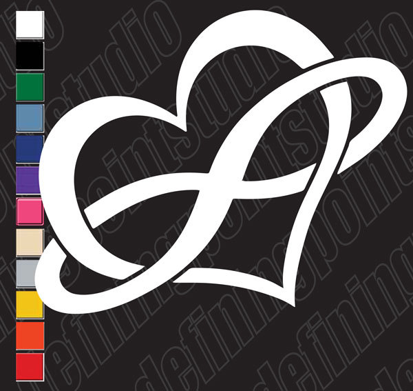 INFINITY HEART LOVE vinyl decal sticker car/laptop/window/any smooth surface