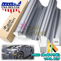 Brushed Aluminum Charcoal Gray Steel Vinyl Wrap Sticker Film Decal Sheet DIY