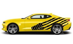 Door big US flag graphics stickers decal compatible with Chevrolet Camaro