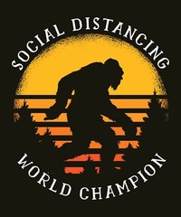 Bigfoot Phone Sticker (2 inch) Social Distance Champion Sticker Sasquatch