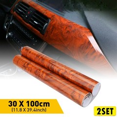 2Set DIY Matte Grain Wood Glossy Textured Vinyl Sticker Wrap Car Home Interior V
