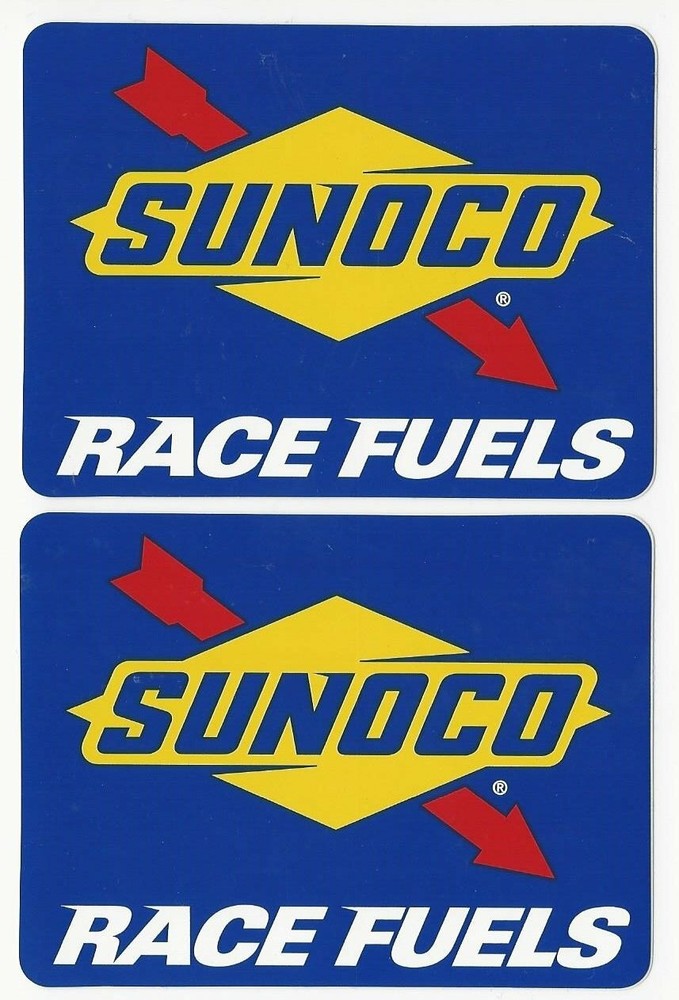 Sunoco Race Fuels Racing Decals Stickers 4 Inches Long Size Set of 2