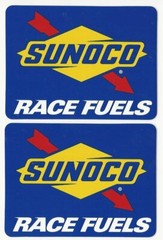 Sunoco Race Fuels Racing Decals Stickers 4 Inches Long Size Set of 2