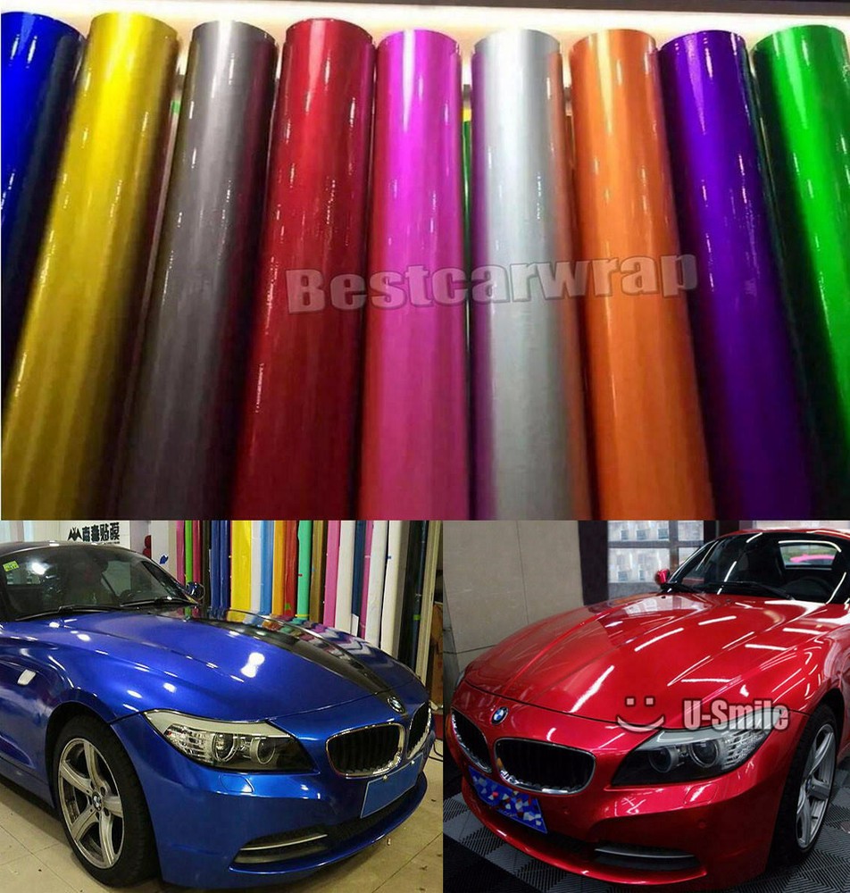 Full Roll – Candy Metallic Glossy Vinyl Car Wrap Film Sticker Decal Bubble Free