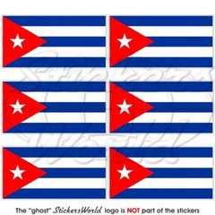 CUBA Cuban Flag 40mm (1.6″) Vinyl Bumper Stickers Decals X6