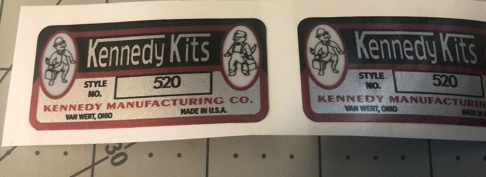 Kennedy Kits Custom Tool Box Decal Reproduced Vinyl With Numbers 520 Set 2