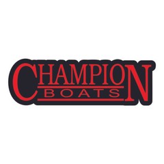 Red/Black Champion Carpet Graphic Decal Sticker for Fishing Bass Boats