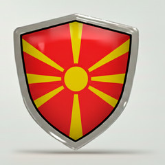 3D Domed North Macedonia Flag Car Sticker Resin Macedonian Emblem Badge Decal