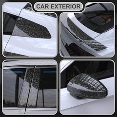 Grey Forged Carbon Fiber Vinyl Wrap 1×5 FT Body Film Air Release Interior DIY