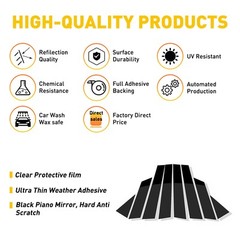 Black Pillar Posts Window Door Trim Cover For Nissan Altima 2013-2018 Deco D