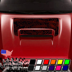 Topographical Map Hood Scoop Vinyl Decal For Toyota Tacoma Sport 2021 2022 2023