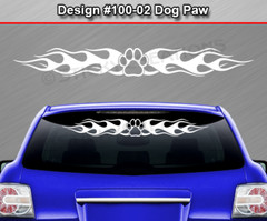 100-02 DOG PAW PRINT Windshield Decal Window Sticker Vinyl Graphic Dog Lover