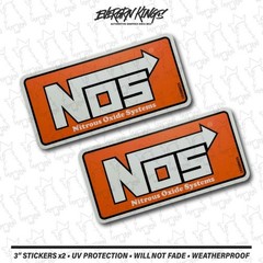 x2 NOS Stickers – 3 inch Nitrous Oxide Systems JDM Old School USA Vintage Racing