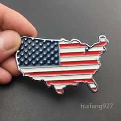 Metal Car Trunk Side Tailgate Fuel Tank Emblem Badge 3D USA Flag Decal Sticker