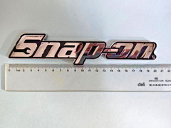 2PCs SNAP-ON TOOL BOX LOGO EMBLEM Chrome Silver Badge Decal 8″ INCH LONG – NEW