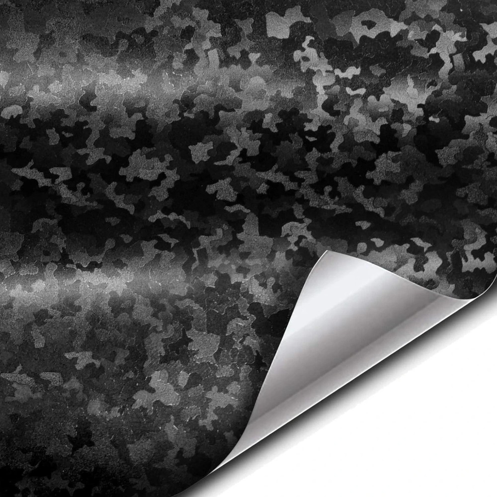 Black Stealth Small Patternless Camouflage Vinyl Wrap Roll 1ft x 5ft