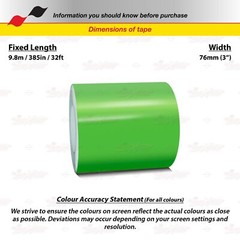 LIME GREEN 3″ 76mm Roll PIN STRIPE Car Striping Line TAPE Decal Vinyl Sticker