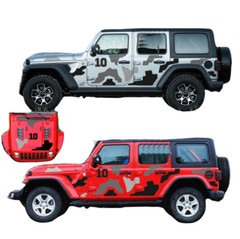 Graphics Camouflage Stripe Car Sticker For Jeep Wrangler Side Door Bonnet Decals
