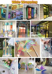 Red Chameleon Rainbow Iridescent Wrap Window Film Glass Sticker Decal Tint PET