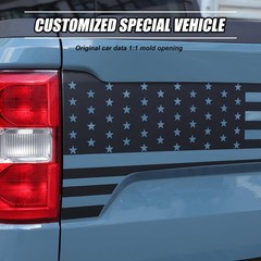 Trunk Tailgate US Flag Vinly Decals Cover Trim Compatible with Ford Black