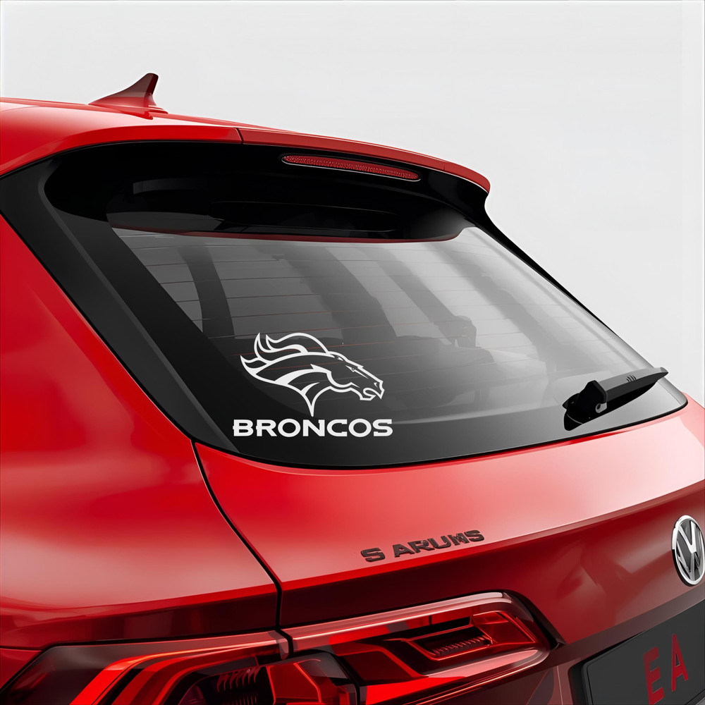 Denver Broncos – White Car Decal – 5″ inches