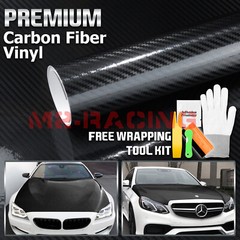 5D Carbon Fiber Black High Gloss Glossy Auto Vinyl Wrap Sticker Decal Sheet Film